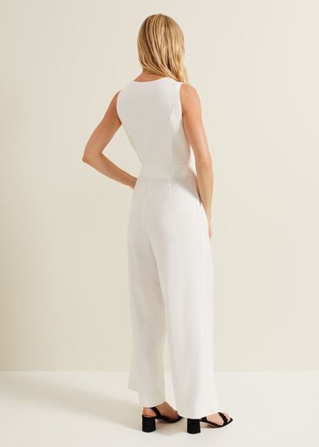 Phase Eight Tia Jumpsuit White Canada | FHBRPZ-746